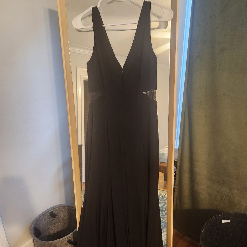 XSCAPE Petite Illusion-Inset Mermaid Gown Formal - Picture 2 of 7